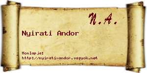 Nyirati Andor névjegykártya